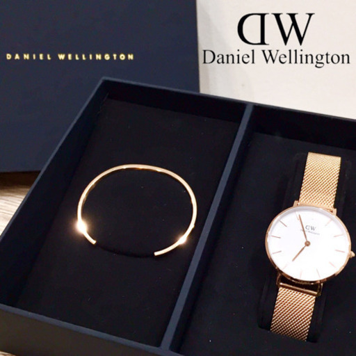 未使用 美品 DW ダニエルウェリントン レディース 腕時計 バングル付き ゴールド アナログ ウォッチ