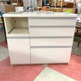 中古 店舗近送料格安 ソフトクローズ仕様 キッチンカウンター キッチン収納 ホワイト WH 幅120cm×奥51cm×高101cm 中古 店舗近送料格安 ソフトクローズ仕様 キッチンカウンター キッチン