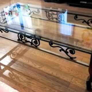 【定価7万円】ガラスのテーブル　フロアテーブル　猫脚　アンティー...