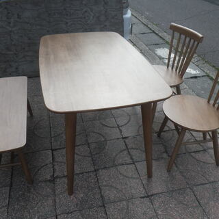 □配達可□ニトリ ダイニングテーブルセット ナッツ イス×2＋ベンチ