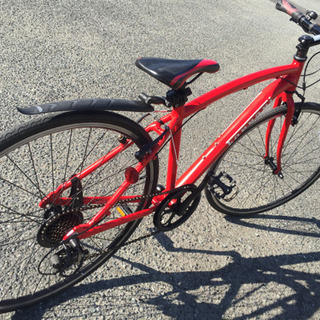お話中　フェラーリ クロスバイク　赤 28インチ  自転車 Ferrari ギア7段 福岡市