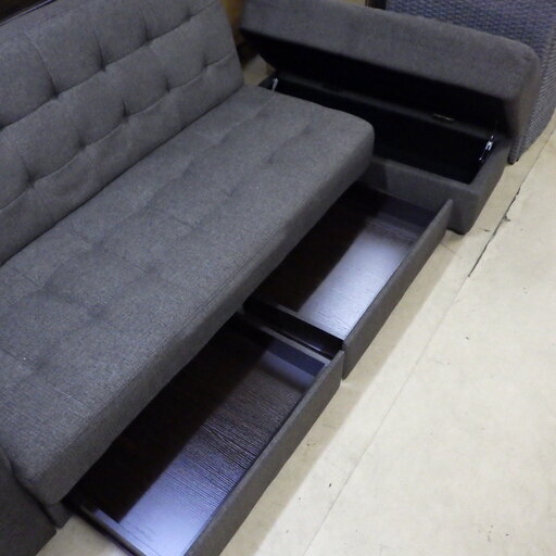 ソファ 2人掛け 黒 合皮 中古美品 札幌市 清田区 - ソファ