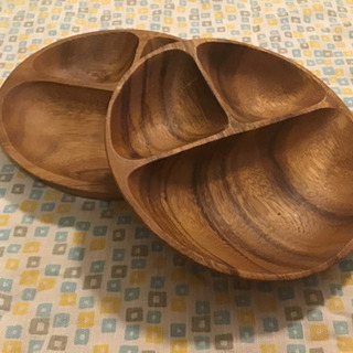 木の皿×2