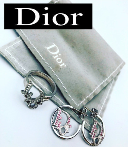美品　【Dior】 ディオール  ロゴ  指輪 ピアス