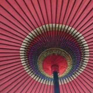 値下げ[中古]野点傘　和傘　スタンド付き