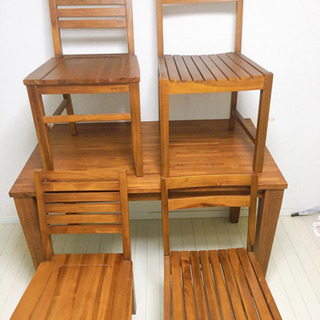 美品　SCANTEAKのダイニングテーブルとチェアー4脚