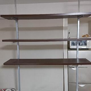 収納家具 突っ張り式 壁面収納ラック_3サイズセット（120,90,60cm）