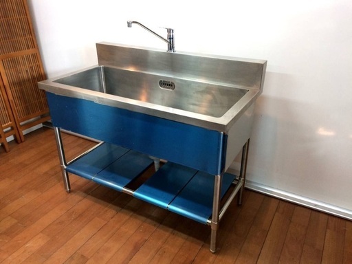 美品 1槽シンク 流し台 横120cm 奥行き60cm 厨房 飲食店 シンク