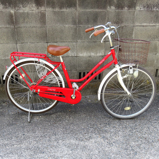 【交渉成立】赤い自転車 26インチ サイクルベース あさひ re...