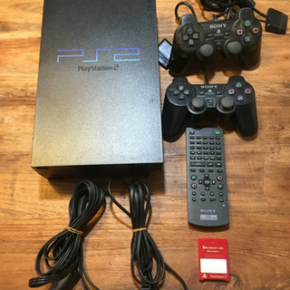 PS2 本体セット リモコン&メモリーカード&桃鉄付き