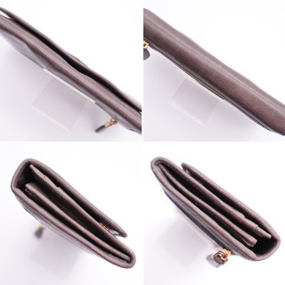 《PRADA/二つ折り長財布》Sランク ダメージ加工 グレー 箱 新品 未使用品