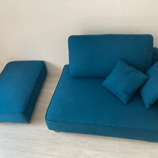 家具 売却済 ソファー 青 (5/20まで *取りに来られる方のみ)