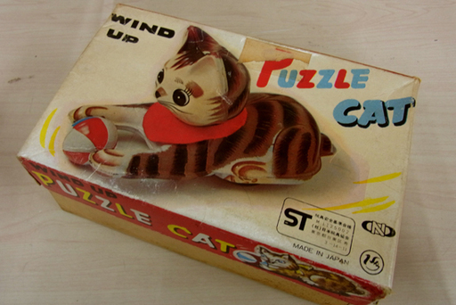 中山商会 ゼンマイ ブリキ猫 回転猫 WIND UP PUZZLE CAT 日本製 ねこ ネコ 昭和レトロ 南12条店