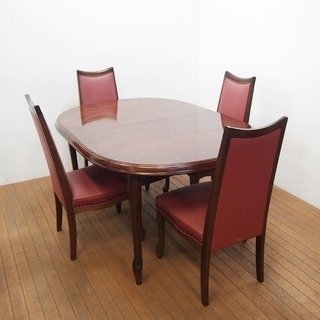 【美品】maruni マルニ木工 マキシマム ベルサイユ 伸長式ダイニングテーブル チェア4脚 セット エクステンション (BA25)