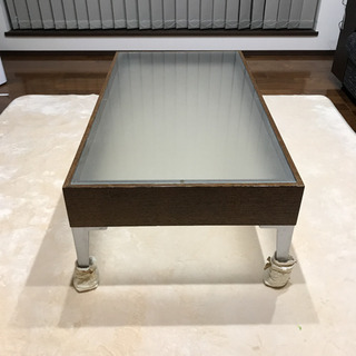 強化ガラス仕様センターテーブル/ローテーブル