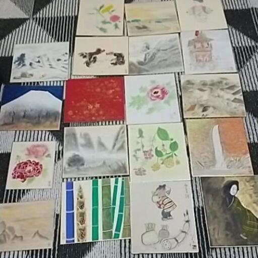 色紙　山口弥生　西村比呂志