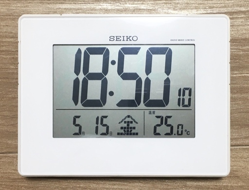 置き電波時計 ・ 目覚まし・日付・ 温度  ¥1,840→¥1,480→¥1,280