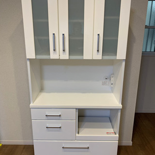 ニトリ 食器棚 キッチンボード ホワイト W880xD400xH1800mm