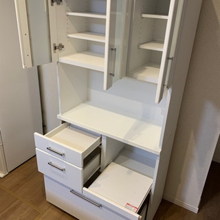 ニトリ 食器棚 キッチンボード ホワイト W880xD400xH1800mm