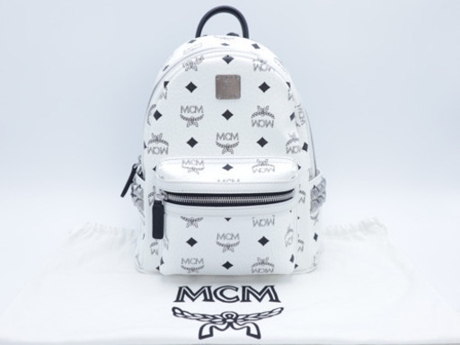 《MCM/エムシーエム スターク ヴィセトス バックパック》スタッズ Aランクホワイト