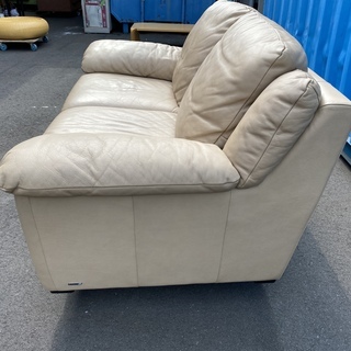 Italsofa イタルソファ ソファ 2シーター 本革 ベージュ 高級 中古品