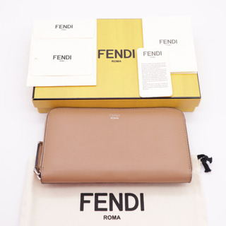 《FENDI/ジップアラウンド 長財布》ABランク ベージュ ブ...