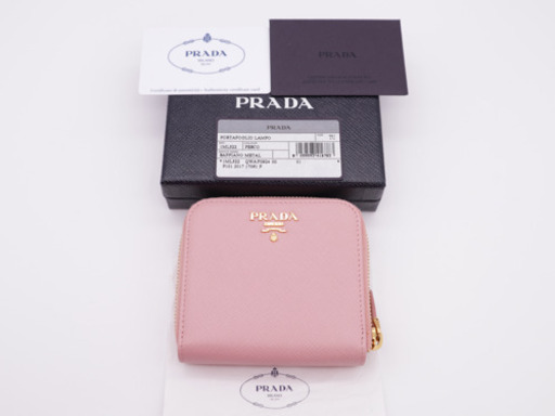 《PRADA/サフィアーノ二つ折り財布》1ML522 ピンク ABランク 美品