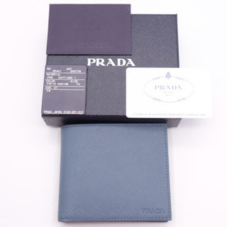 《PRADA/ロゴ刻印入り 二つ折り財布》サフィアーノ Sランク...