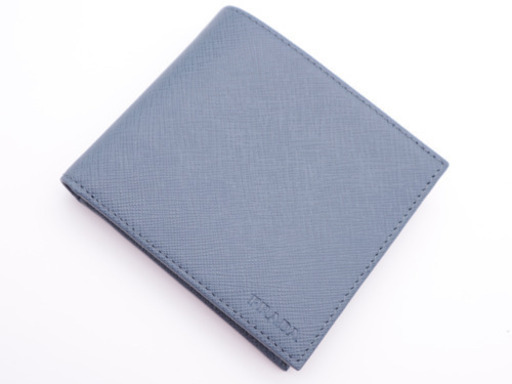 《PRADA/ロゴ刻印入り 二つ折り財布》サフィアーノ Sランク 新品、未使用品