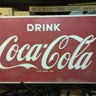 古い コカ・コーラのブリキビッグ看板 レトロ