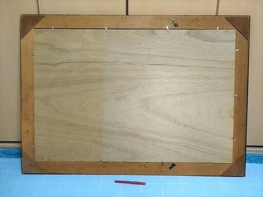 ☆未使用でも汚れあり・木製の大きい額縁・102㎝×71㎝・絵画の大作用