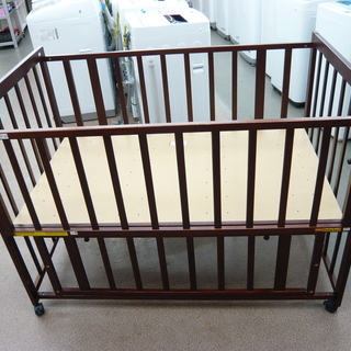 ヤトミ ベビーベッド ダークブラウン 下収納 120×70㎝ ベビー用品　西岡店