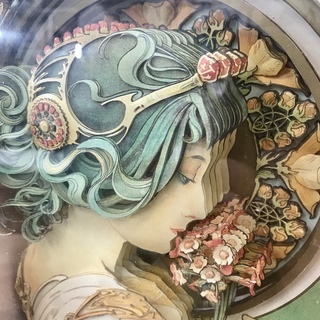 アルフォンス ミュシャ 桜草 デコパージュアート シャドーボックス