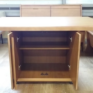 【店舗同時販売中】　木製収納付ベンチダイニング3点セット（コーナーなし）