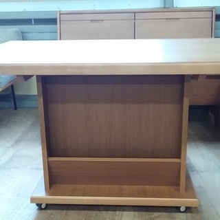 【店舗同時販売中】　木製収納付ベンチダイニング3点セット（コーナーなし）