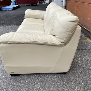 Italsofa イタルソファ ソファ 3シーター 本革 ベージュ 高級 中古品