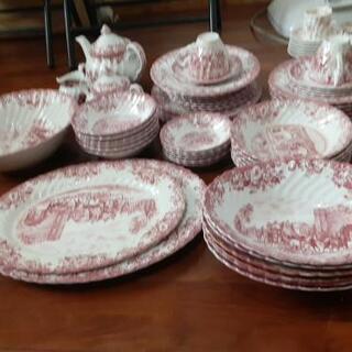 食器　Johnson brothers 希少の赤　48点セット