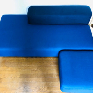 ☆美品☆ 無印良品 ソファベンチ カバー、オットマン付き インク