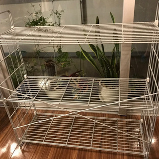 セット送料無料 無印 溶融亜鉛 ガーデンシェルフ ３段折りたたみ式