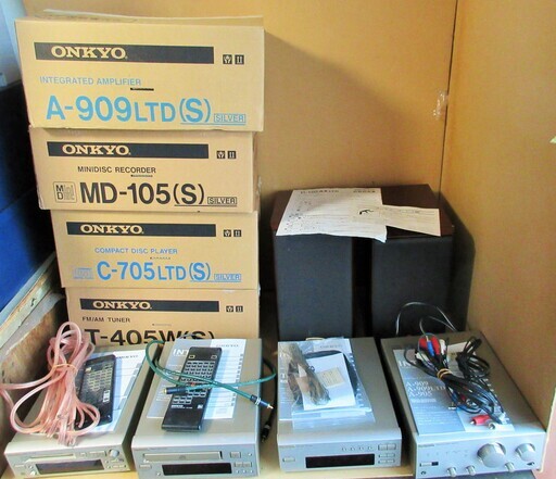 ☆オンキョー ONKYO A-909 MD-105 C-705LTD T-405 D-102AX システムコンポ◆CD・MD・アンプ・チューナー