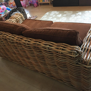 バリ　ラタンコーヒー　ソファ