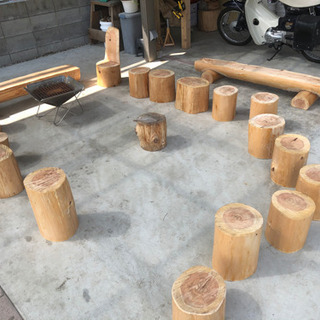 丸太原木　薪　椅子　ガーデニング　DIY