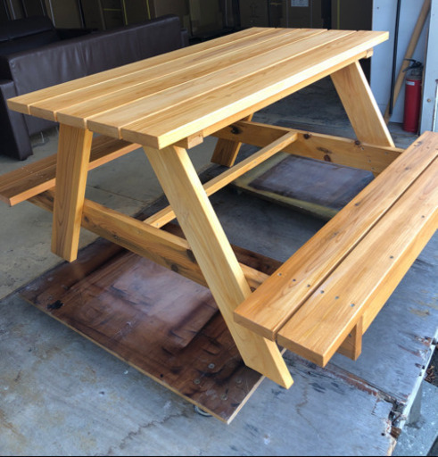 木製ピクニックテーブル ガーデンテーブル