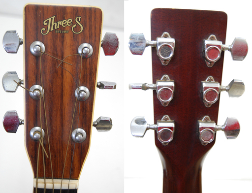 フォークギター ThreeS W-250 three s 名古屋鈴木バイオリン W-250 激鳴りです 本当に良く鳴り
