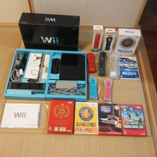 【受け渡し予定者決定】wii本体セット+リモコン3つ+ソフト3つ