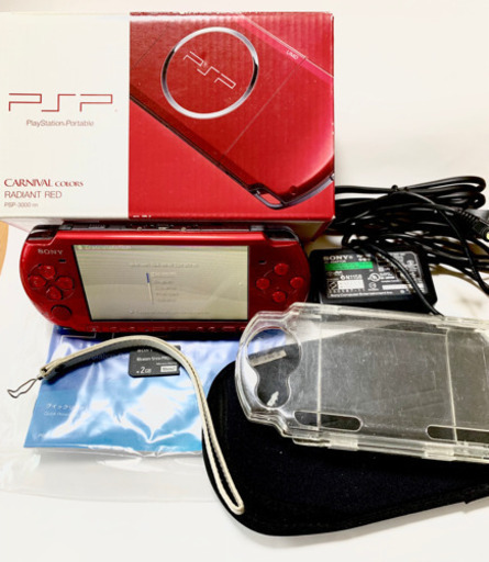 【セール】早い者勝ち 超美品 SONY PSP-3000 フルセット 外品ハードカバーソフトケース メモリーカード ストラップ付き