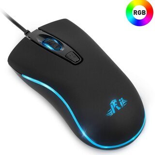 Riitek マウス 有線 USB マウス簡単接続、LEDマウス...