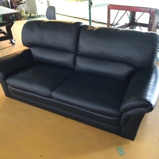 大塚家具・本革ソファー黒色　2セット・美品