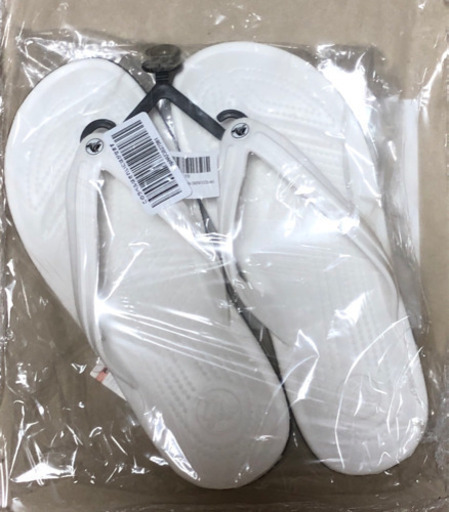新品未使用　クロックス　ビーチサンダル　白　男性用