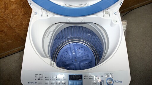 洗濯機 7.0kg 2021年製 シャープ 明 ES-GE7E-W 7kg SHARP 穴なし 